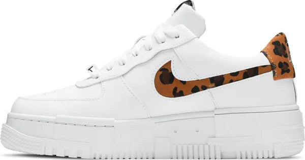 AF 1 Pixel in white and leopard print